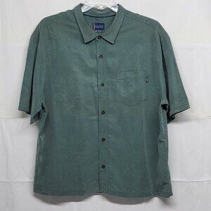 Vintage Jack Oneill Shirt Button Up Mens XXL Faux Suede Geometric Short Sleeve